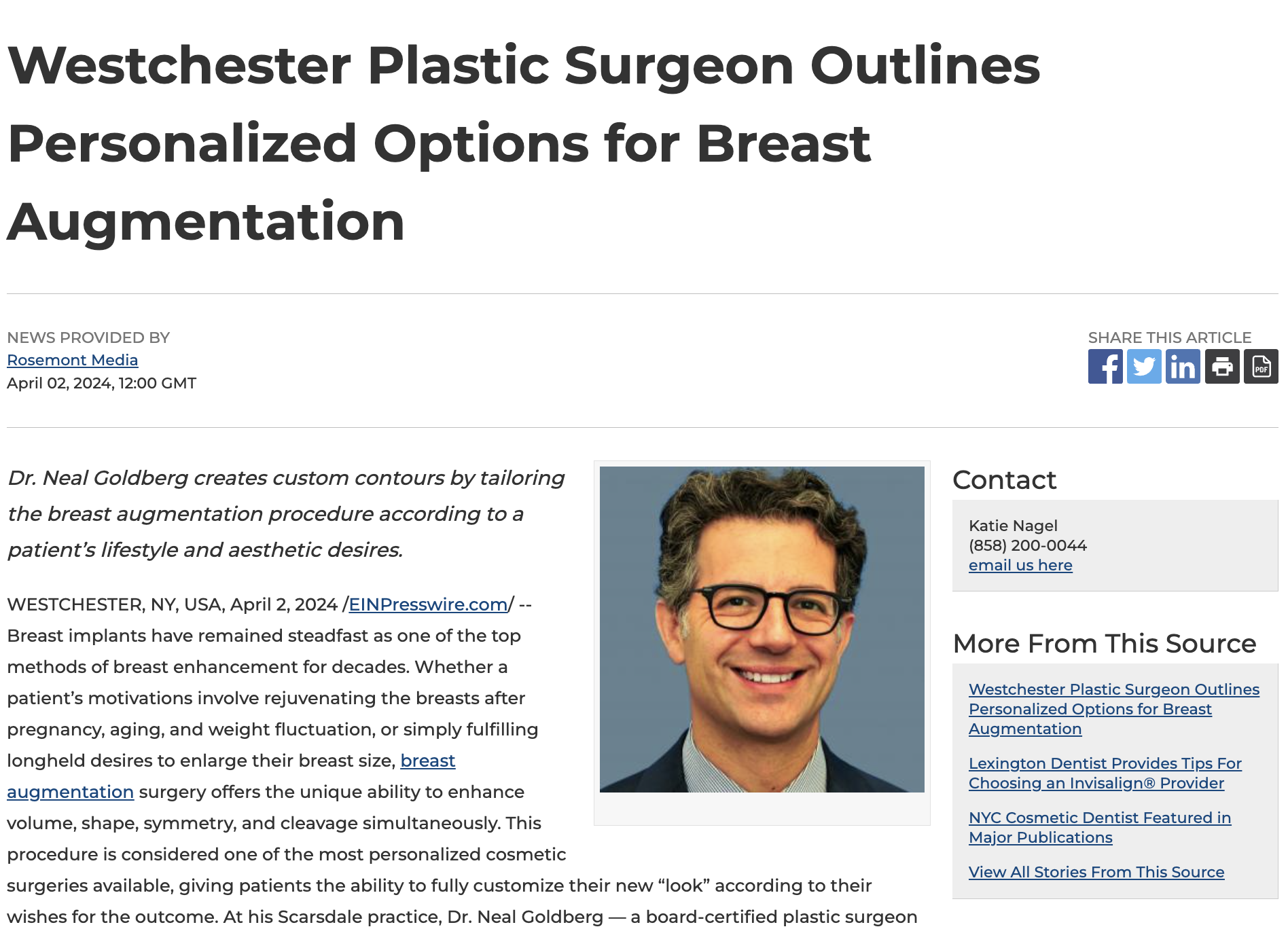 NYC Plastic Surgeon Offers Custom Contours with Breast Implants